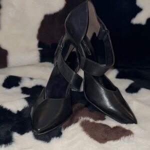 Paul Green Black Leather Heels